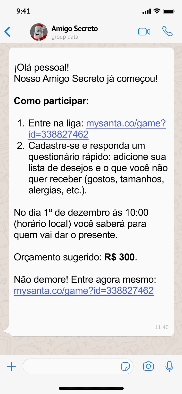 Notificação do Amigo Secreto